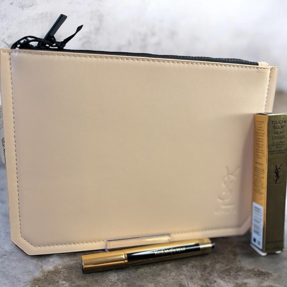 Yves Saint Laurent Nude cosmetic Pouch W/ High Cover Radiant Concealer NIP - Picture 4 of 8